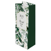 Sac Cadeau Pour Bouteille Elégant Botanic Green Vin Mariage bouteille (Dos Angle)