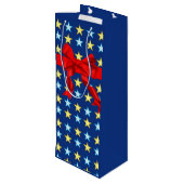 Sac Cadeau Pour Bouteille Elegant design with stars (Dos Angle)