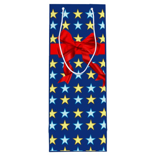 Sac Cadeau Pour Bouteille Elegant design with stars (Dos)