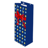 Sac Cadeau Pour Bouteille Elegant design with stars (Devant Angle)