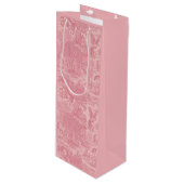 Sac Cadeau Pour Bouteille Elegant Dusty Rose Pink Rococo Revival Toile (Devant Angle)