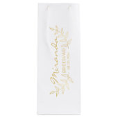 Sac Cadeau Pour Bouteille Elégant Gold Laurels Femme d'honneur personnalisée (Devant)