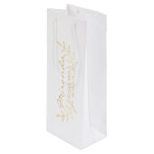 Sac Cadeau Pour Bouteille Elégant Gold Laurels Femme d'honneur personnalisée (Devant Angle)