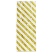 Sac Cadeau Pour Bouteille Elégant Gold Stripes Joyeux Anniversaire (Dos)