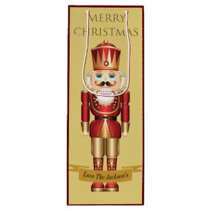 Sac Cadeau Pour Bouteille Élégant Joueur de Nutcracker Soldat de Noël