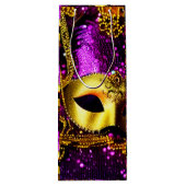 Sac Cadeau Pour Bouteille Elégant Masque Or (Dos)