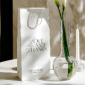 Sac Cadeau Pour Bouteille Elegant Modern Black & White Wedding Welcome