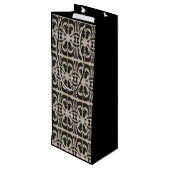 Sac Cadeau Pour Bouteille Élégant noir blanc (Dos Angle)