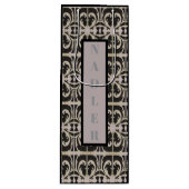 Sac Cadeau Pour Bouteille Élégant noir blanc (Devant)