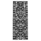 Sac Cadeau Pour Bouteille Élégant noir et blanc Damas (Dos)