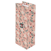 Sac Cadeau Pour Bouteille Élégant Pink Home froral (Devant Angle)