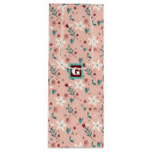 Sac Cadeau Pour Bouteille Élégant Pink Home froral (Devant)