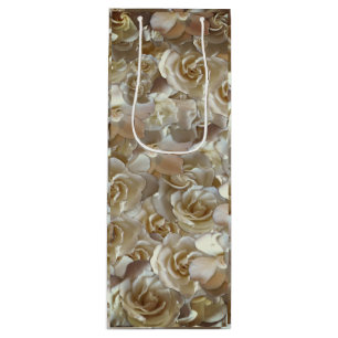 Sac Cadeau Pour Bouteille Élégant Rose floral Motif pétal
