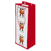 Sac Cadeau Pour Bouteille Élégant Rouge Custom Humour Pudding Joyeux Noël (Dos Angle)