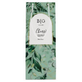 Sac Cadeau Pour Bouteille Elégant Sage Green Botanique mariage vin (Dos)