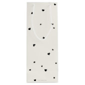 Sac Cadeau Pour Bouteille Élégant Script Police + Coeurs Saint-Valentin (Dos)