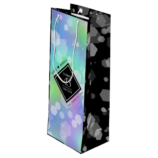 Sac Cadeau Pour Bouteille Élégante 43ème anniversaire du Mariage Opal (Dos Angle)