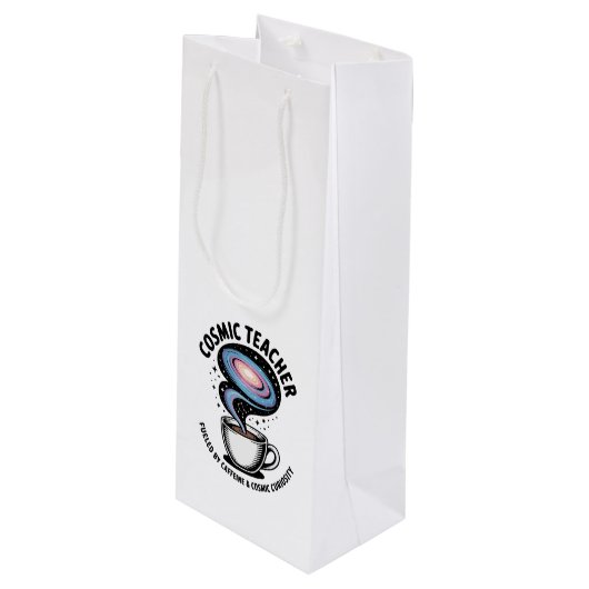Sac Cadeau Pour Bouteille Enseignant cosmique | Funny Galaxy Café & Curiosit (Devant Angle)