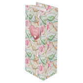 Sac Cadeau Pour Bouteille Envelopes et cœurs de la Saint-Valentin (Devant Angle)