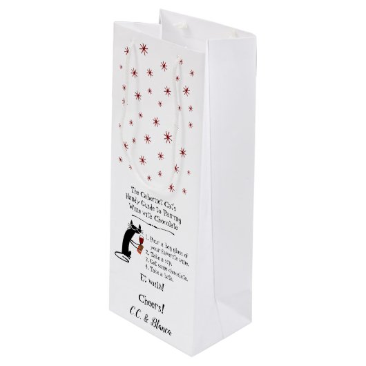 Sac Cadeau Pour Bouteille Épargner le vin avec le chocolat amusant (Devant Angle)
