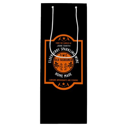 Sac Cadeau Pour Bouteille Éperlan aux airelles maison sur mesure (Devant)