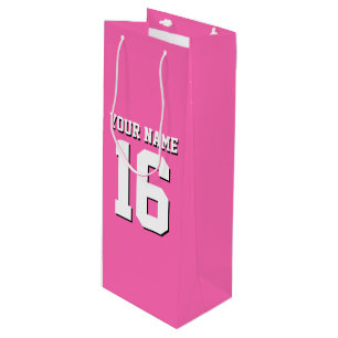 Sac Cadeau Pour Bouteille Équipe sportive Hot Pink Jersey