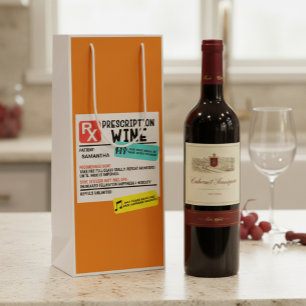 Sac Cadeau Pour Bouteille Étiquette de mise en garde personnalisée pour vin 