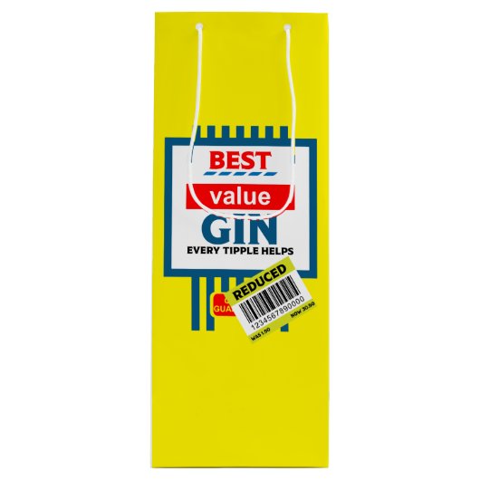 Sac Cadeau Pour Bouteille Étiquette de Noël nouveauté Gin (Devant)