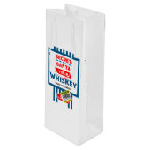 Sac Cadeau Pour Bouteille Étiquette Whiskey de Noël (Devant Angle)