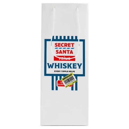 Sac Cadeau Pour Bouteille Étiquette Whiskey de Noël (Devant)