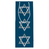 Sac Cadeau Pour Bouteille Étoile de David Hanoukka Parties scintillant (Dos)