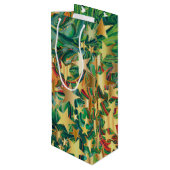 Sac Cadeau Pour Bouteille ÉTOILES DE NOËL Personnalisées (Dos Angle)