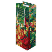 Sac Cadeau Pour Bouteille ÉTOILES DE NOËL Personnalisées (Devant Angle)