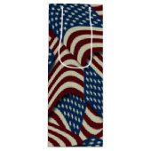 Sac Cadeau Pour Bouteille Étoiles et rayures Rouge Bleu américain drapeaux a (Devant)