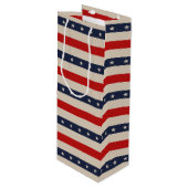 Sac Cadeau Pour Bouteille Étoiles patriotiques (Devant Angle)