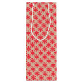 Sac Cadeau Pour Bouteille Étoiles pointillées rouges sur taupe (Dos)