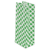 Sac Cadeau Pour Bouteille Étoiles vertes pointillées sur blanc (Dos Angle)