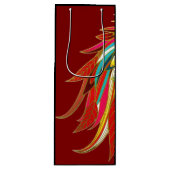 Sac Cadeau Pour Bouteille Exotic Feathers Red and Black (Devant)