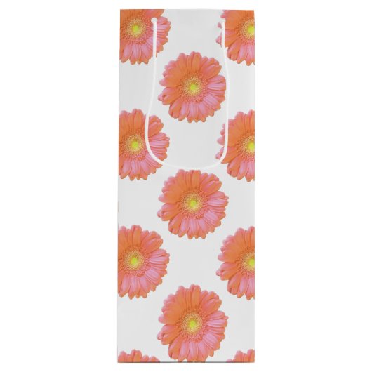 Sac Cadeau Pour Bouteille Faisée de gerbera orange (Devant)