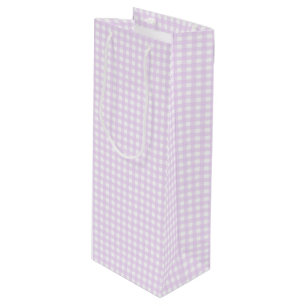 Sac Cadeau Pour Bouteille Faye et Lauren Pastel Purple En vichy