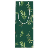 Sac Cadeau Pour Bouteille Festive hiver verdure Botaniques vacances (Dos)