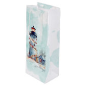 Sac Cadeau Pour Bouteille Fête côtière de phare Noël (Devant Angle)