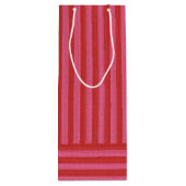 Sac Cadeau Pour Bouteille Fête de Noël rose rayé joyeux et brillant (Dos)