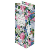 Sac Cadeau Pour Bouteille Fête des mères de l'aquarelle florale (Devant Angle)