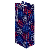 Sac Cadeau Pour Bouteille Feu d'artifice patriotique (Devant Angle)