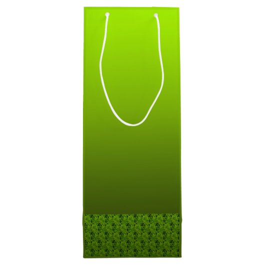 Sac Cadeau Pour Bouteille Feuillage vert (Dos)
