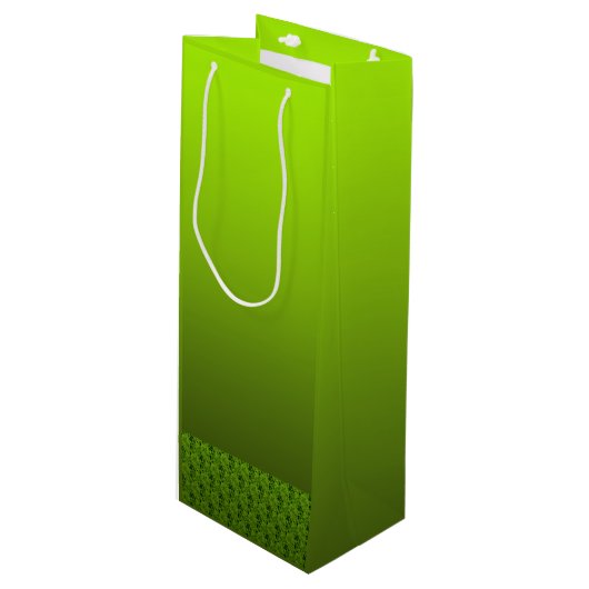 Sac Cadeau Pour Bouteille Feuillage vert (Devant Angle)