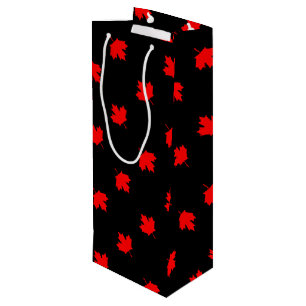 Sac Cadeau Pour Bouteille Feuille d'érable du chalet canadien