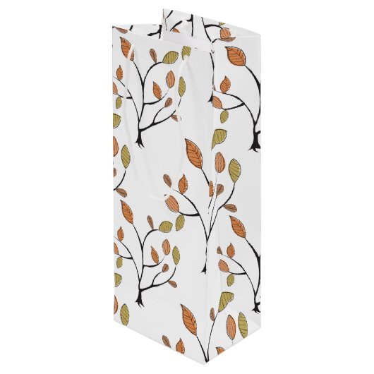 Sac Cadeau Pour Bouteille Feuille élégant (Dos Angle)