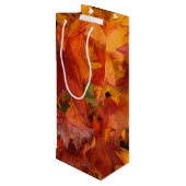 Sac Cadeau Pour Bouteille feuille orange (Dos Angle)